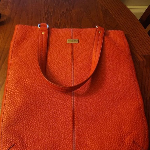 LARGE Cole Haan Red soft Leather Shoulder Hobo Bag travel bag - Picture 4 of 6